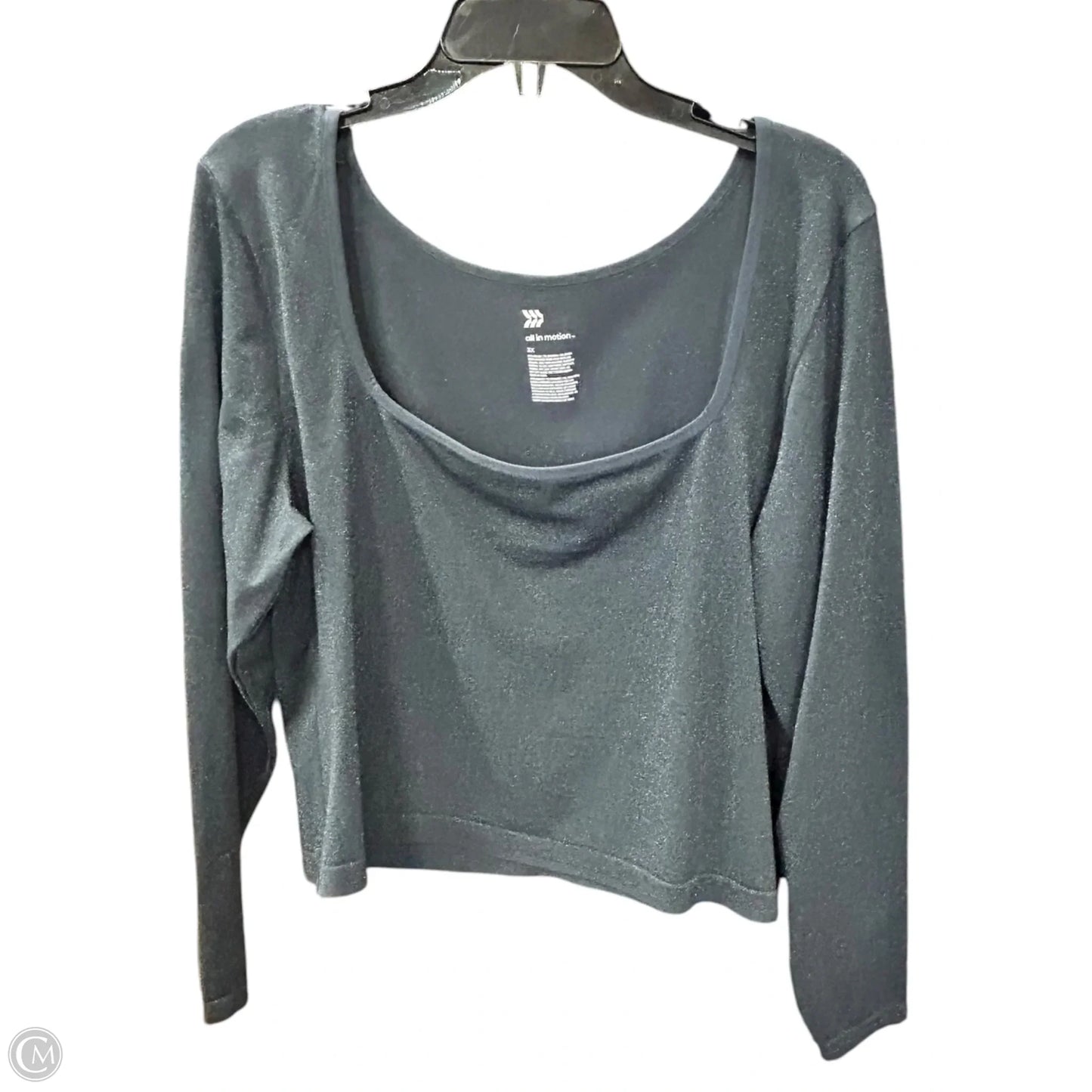 Athletic Top Long Sleeve Crewneck By All In Motion In Blue, Size: 3x