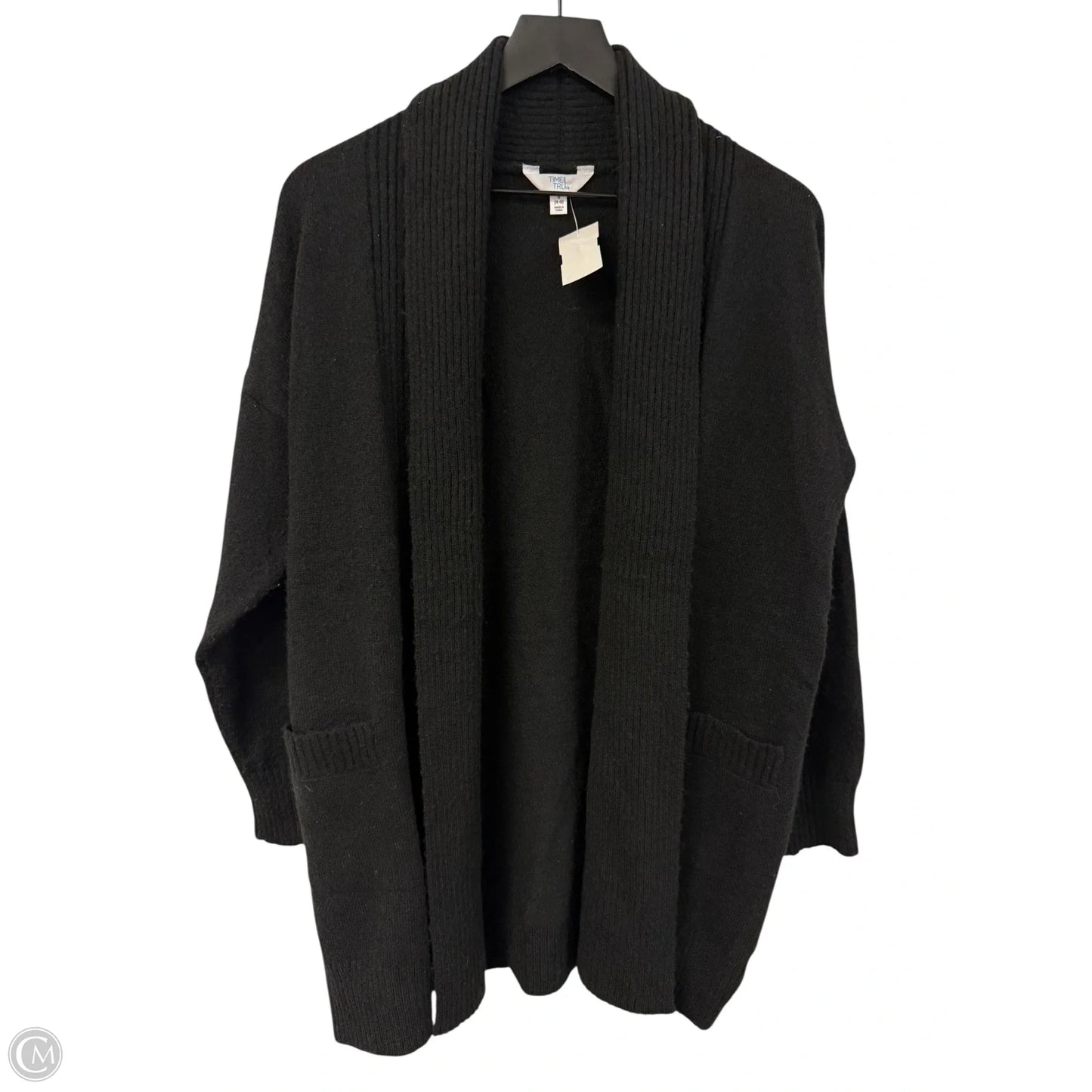 Sweater Cardigan By Time And Tru In Black, Size: S