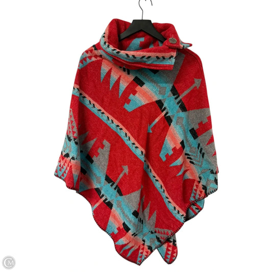 Poncho By Cme In Blue & Red, Size: Osfm