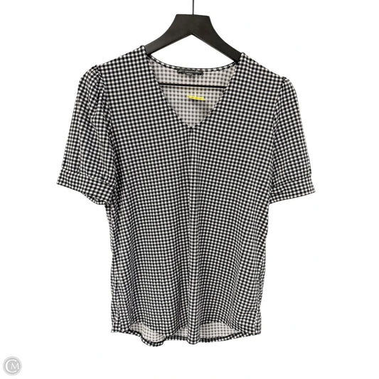 Top Short Sleeve By Adrianna Papell In Black & White, Size: S