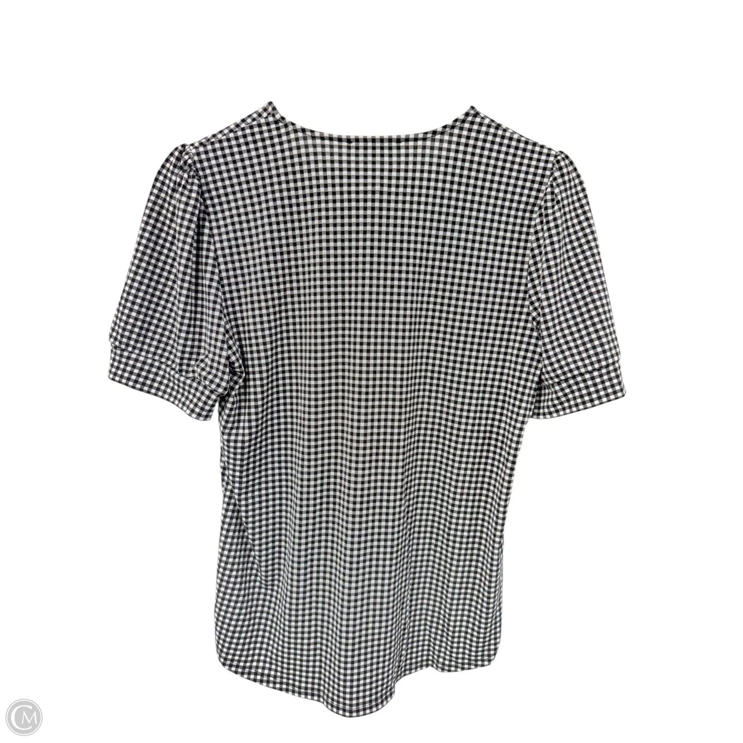Top Short Sleeve By Adrianna Papell In Black & White, Size: S
