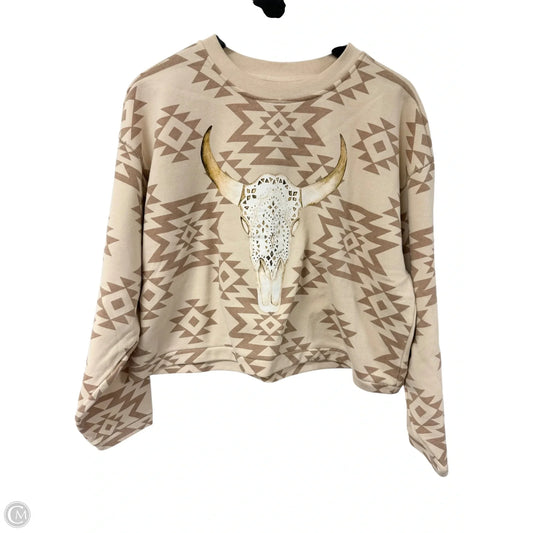 Sweatshirt Crewneck By Ariat In Cream & Tan, Size: L