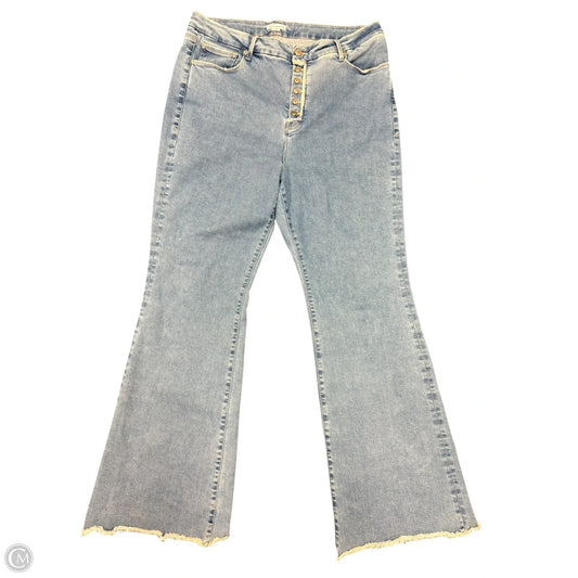 Jeans Flared By Good American In Blue Denim, Size: 18
