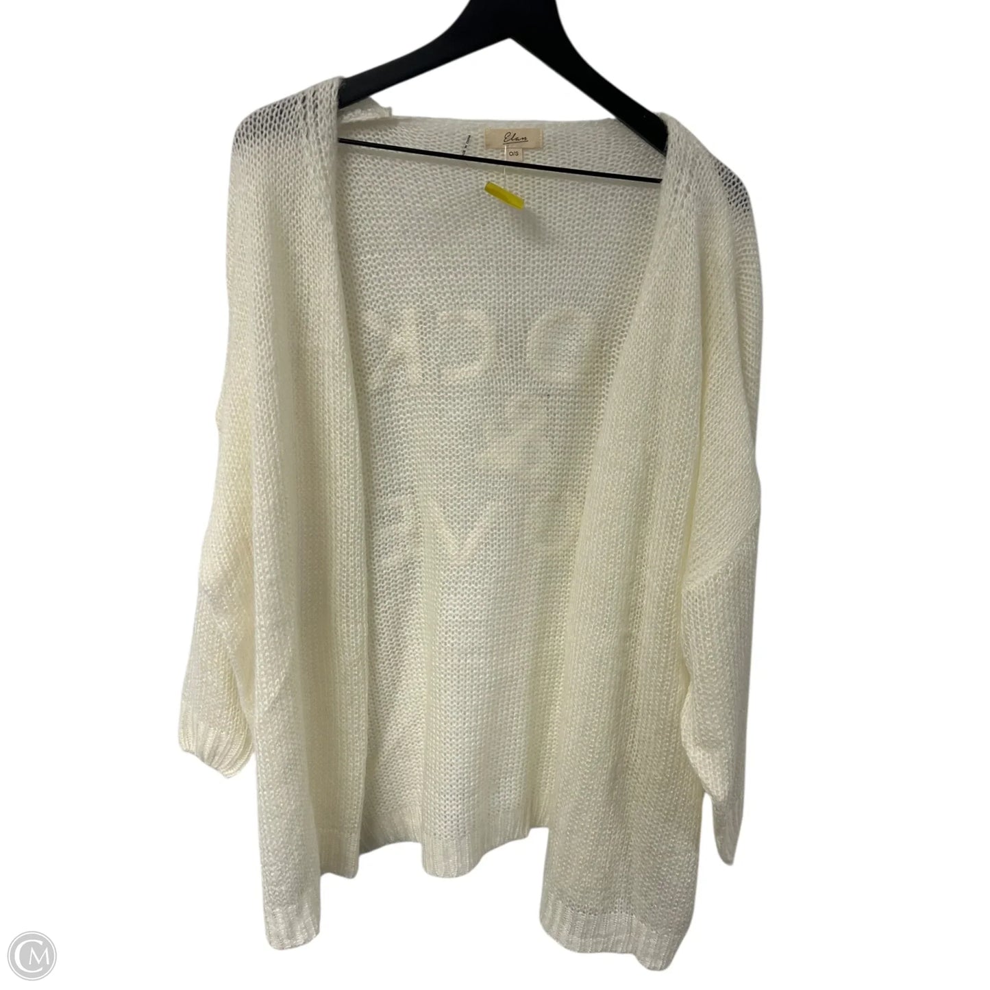 Sweater Cardigan By Elan In Cream, Size: Osfm