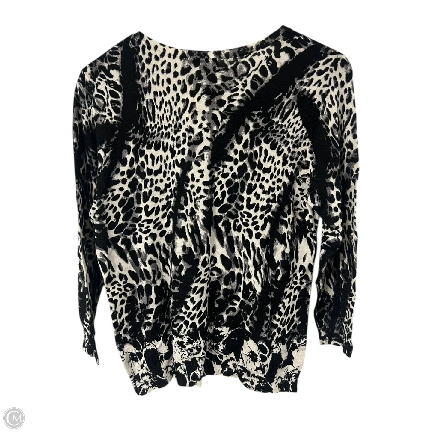 Cardigan By Joseph A. In Black & Grey, Size: M