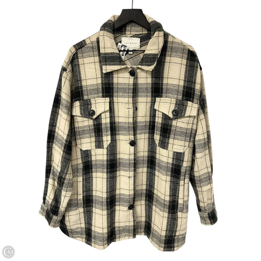 Jacket Shirt By Lucky Brand In Plaid Pattern, Size: L