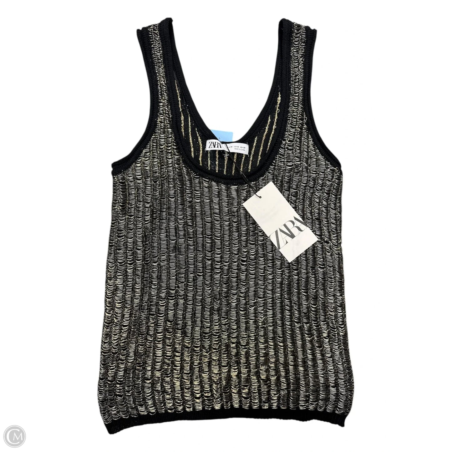 Top Sleeveless By Zara In Gold, Size: M