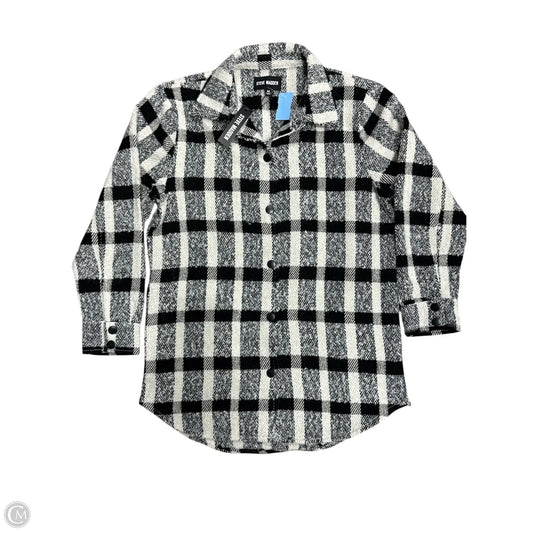 Jacket Shirt By Steve Madden In Plaid Pattern, Size: M
