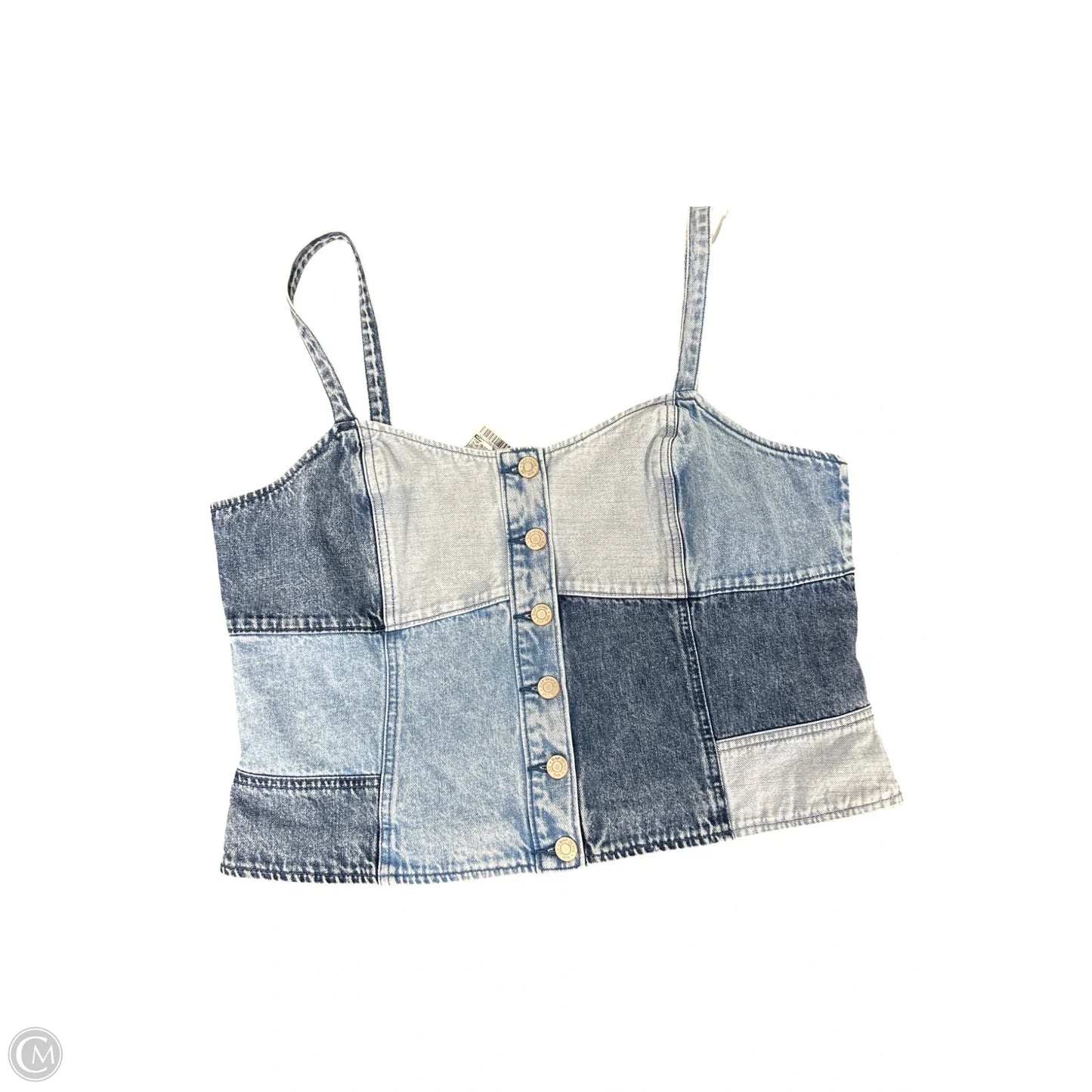 Top Sleeveless By Gap In Blue Denim, Size: Xl