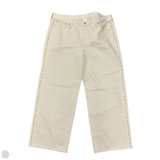 Jeans Wide Leg By J. Crew In Cream Denim, Size: 18