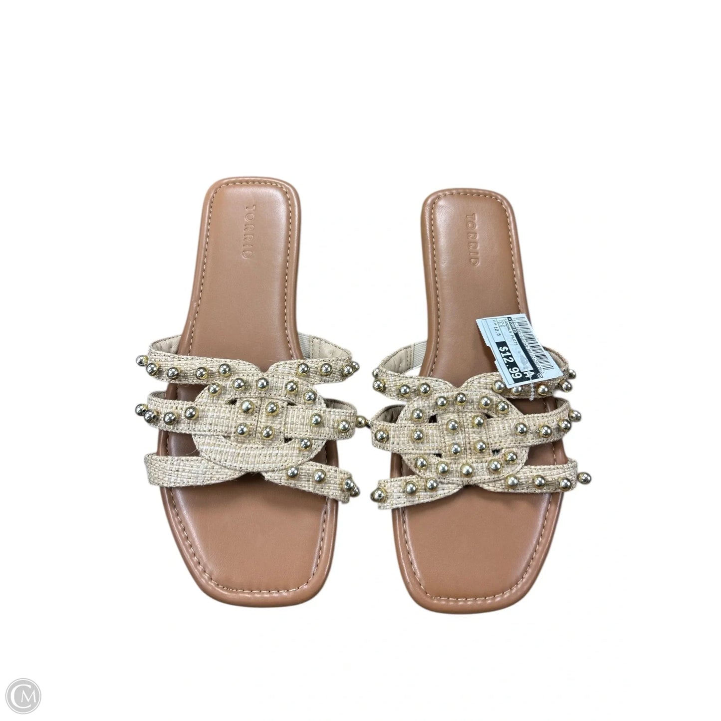 Sandals Flats By Torrid In Gold, Size: 10.5