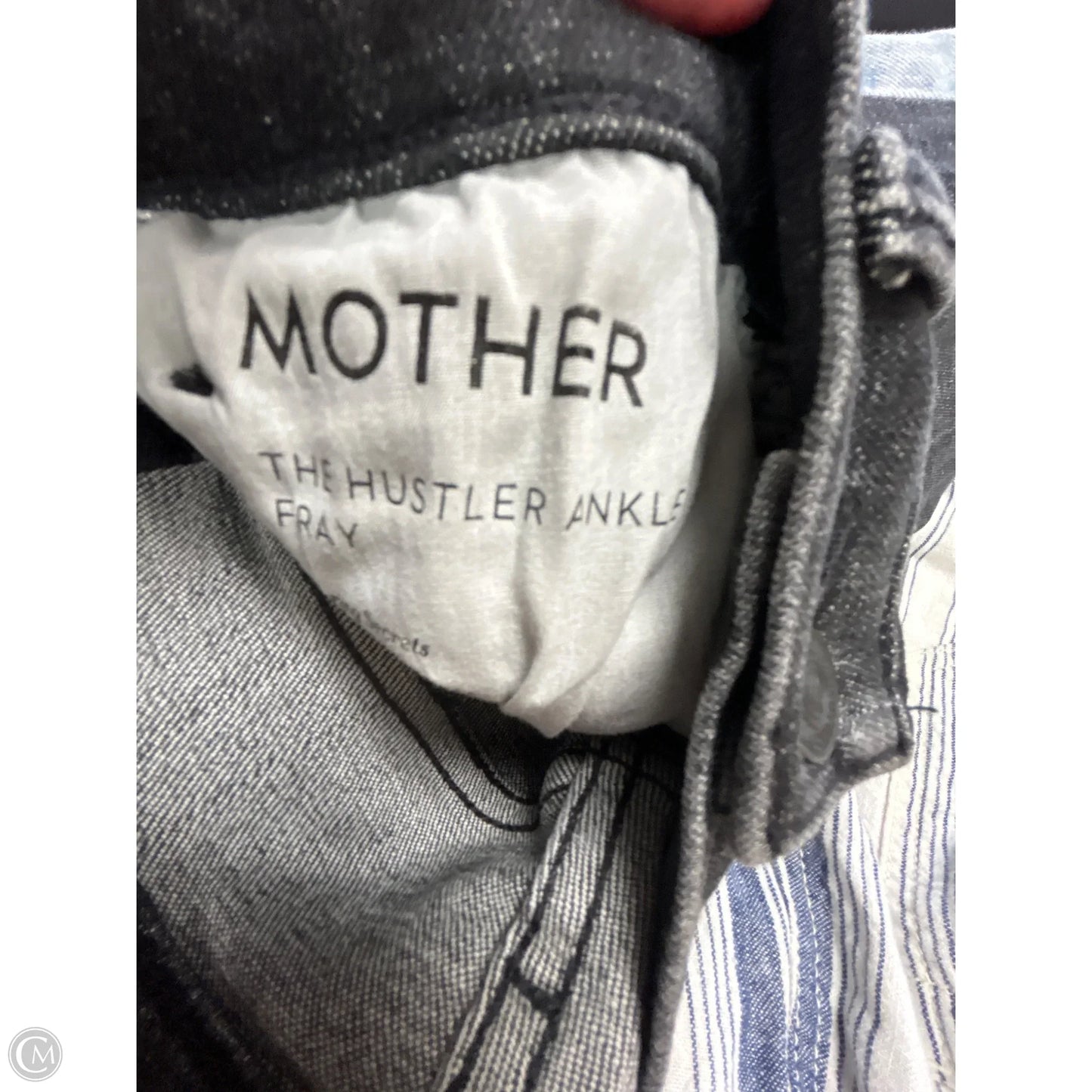Jeans Cropped By Mother In Black Denim, Size: 4