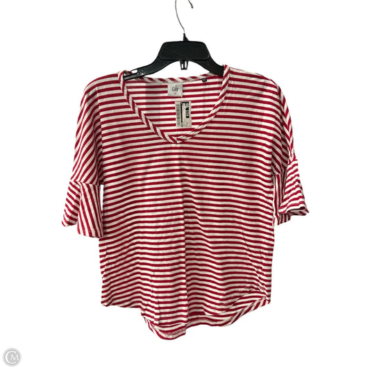 Top Short Sleeve By Cabi In Red & White, Size: Xs