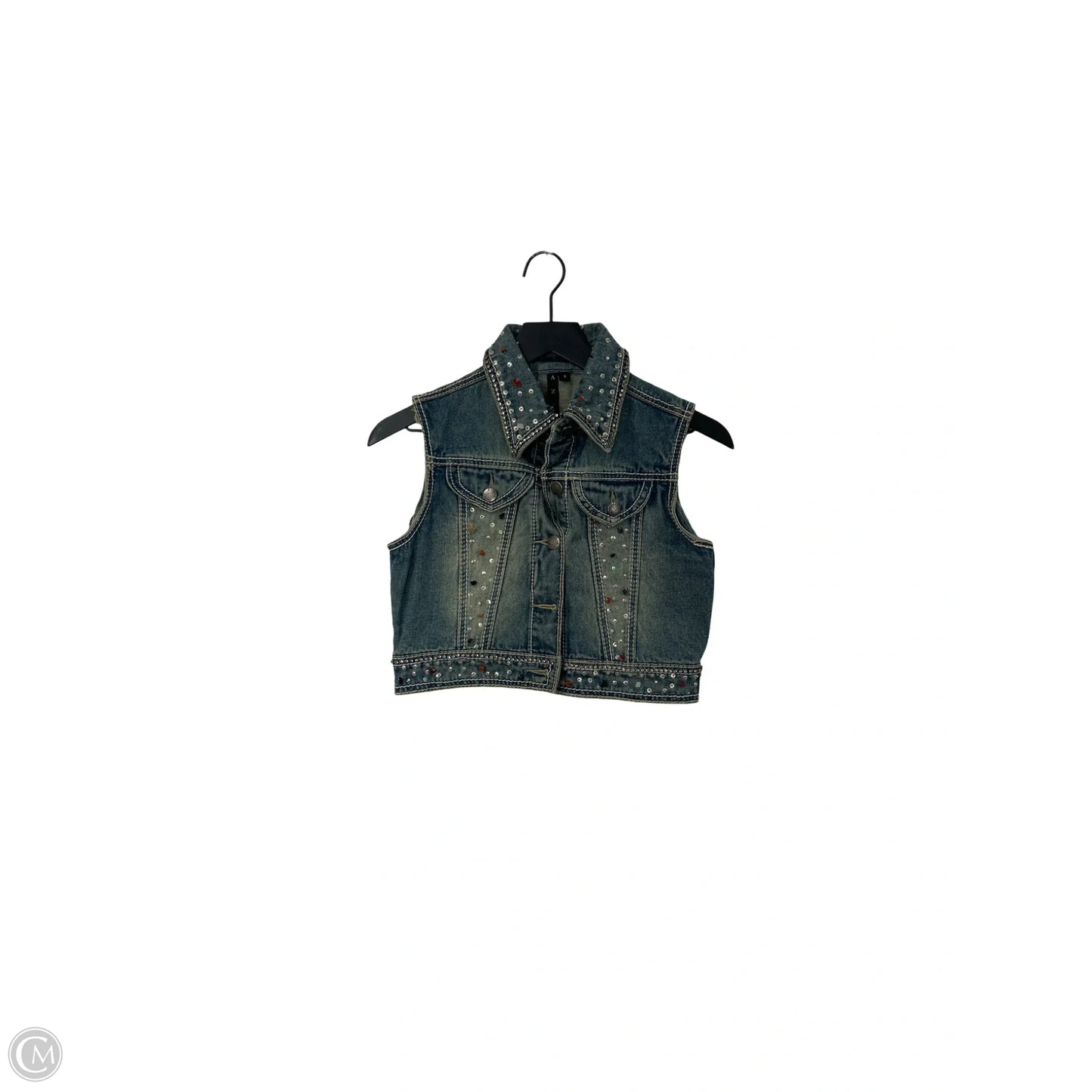 Vest Other By Clothes Mentor In Blue Denim, Size: S