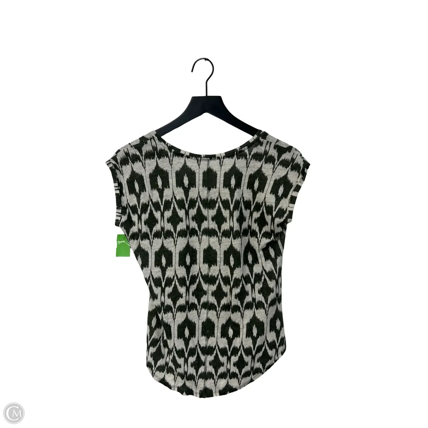 Top Short Sleeve By Loft In Cream & Green, Size: S