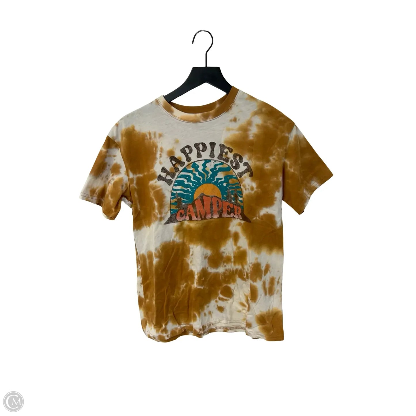 Top Short Sleeve By Fifth Sun In Gold & White, Size: M