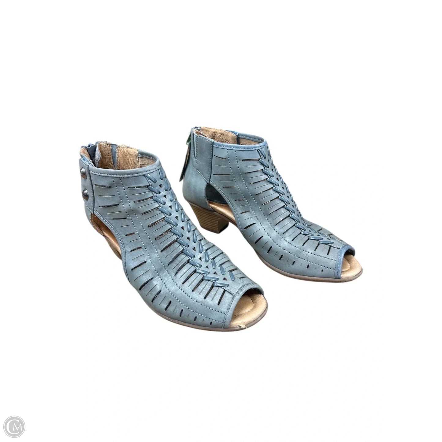 Sandals Heels Block By Earth In Blue, Size: 7