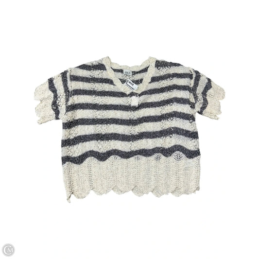 Sweater Short Sleeve By Bke In Black & Cream, Size: S