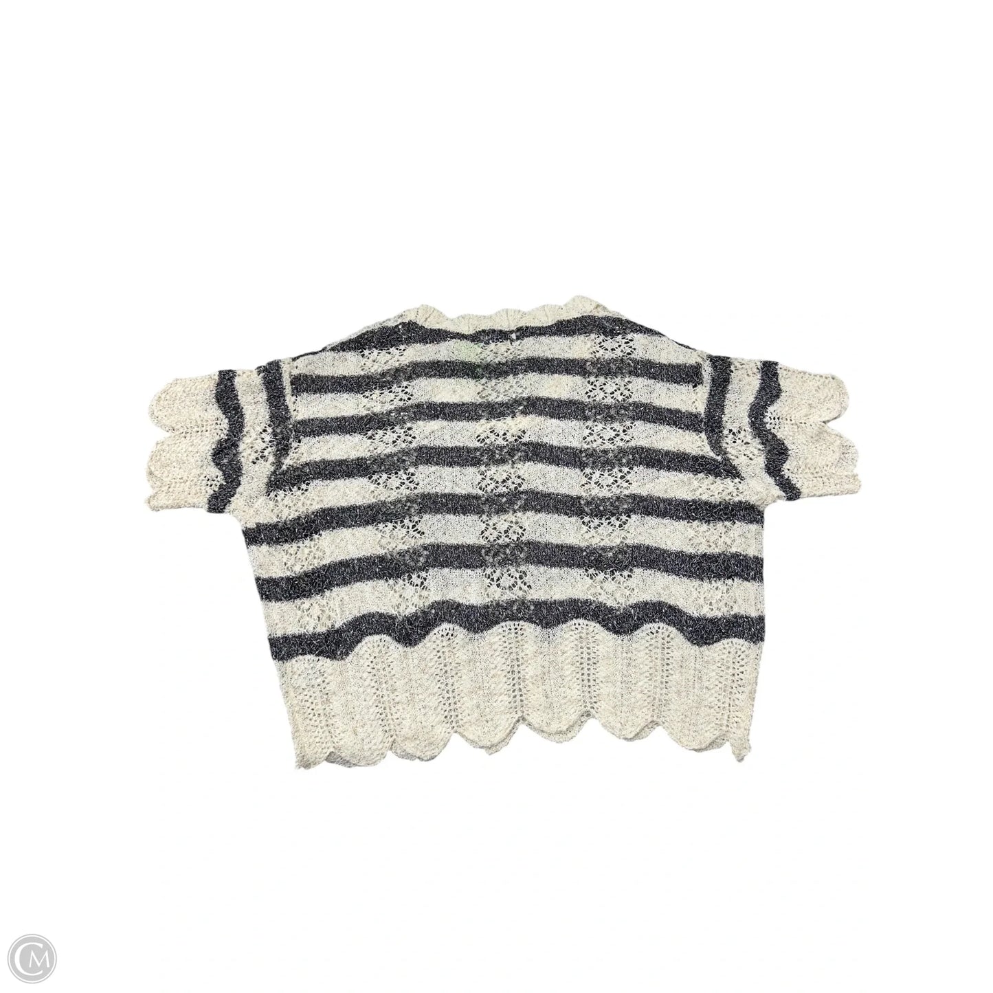 Sweater Short Sleeve By Bke In Black & Cream, Size: S