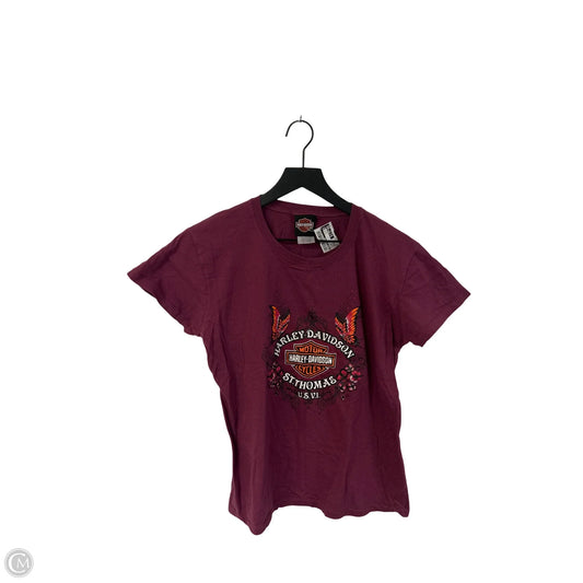 Top Short Sleeve By Harley Davidson In Purple, Size: Xxl