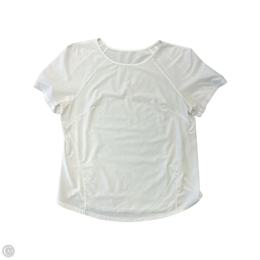 Athletic Top Short Sleeve By Lululemon In White, Size: 4