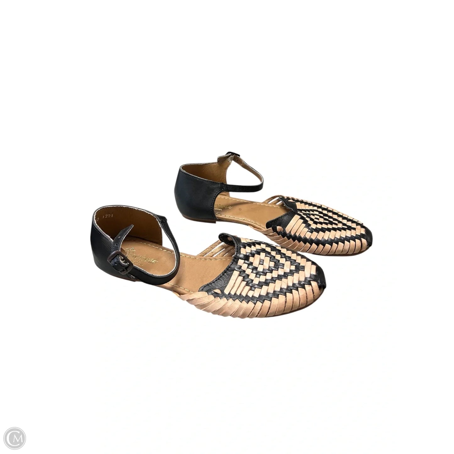 Shoes Flats By Clothes Mentor In Black & Cream, Size: 9