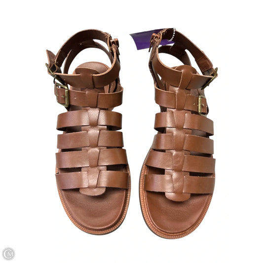 Sandals Flats By Time And Tru In Brown, Size: 6