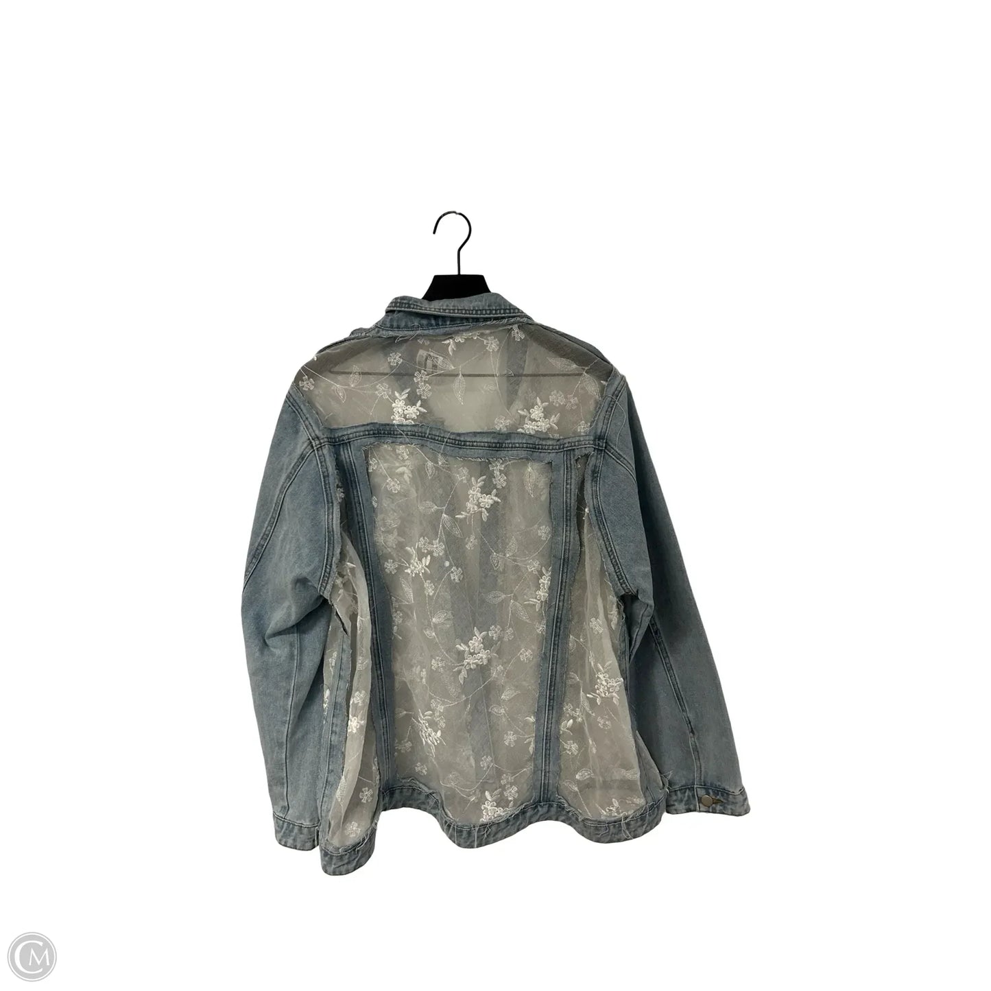Jacket Denim By Davi & Dani In Blue & White, Size: 3x