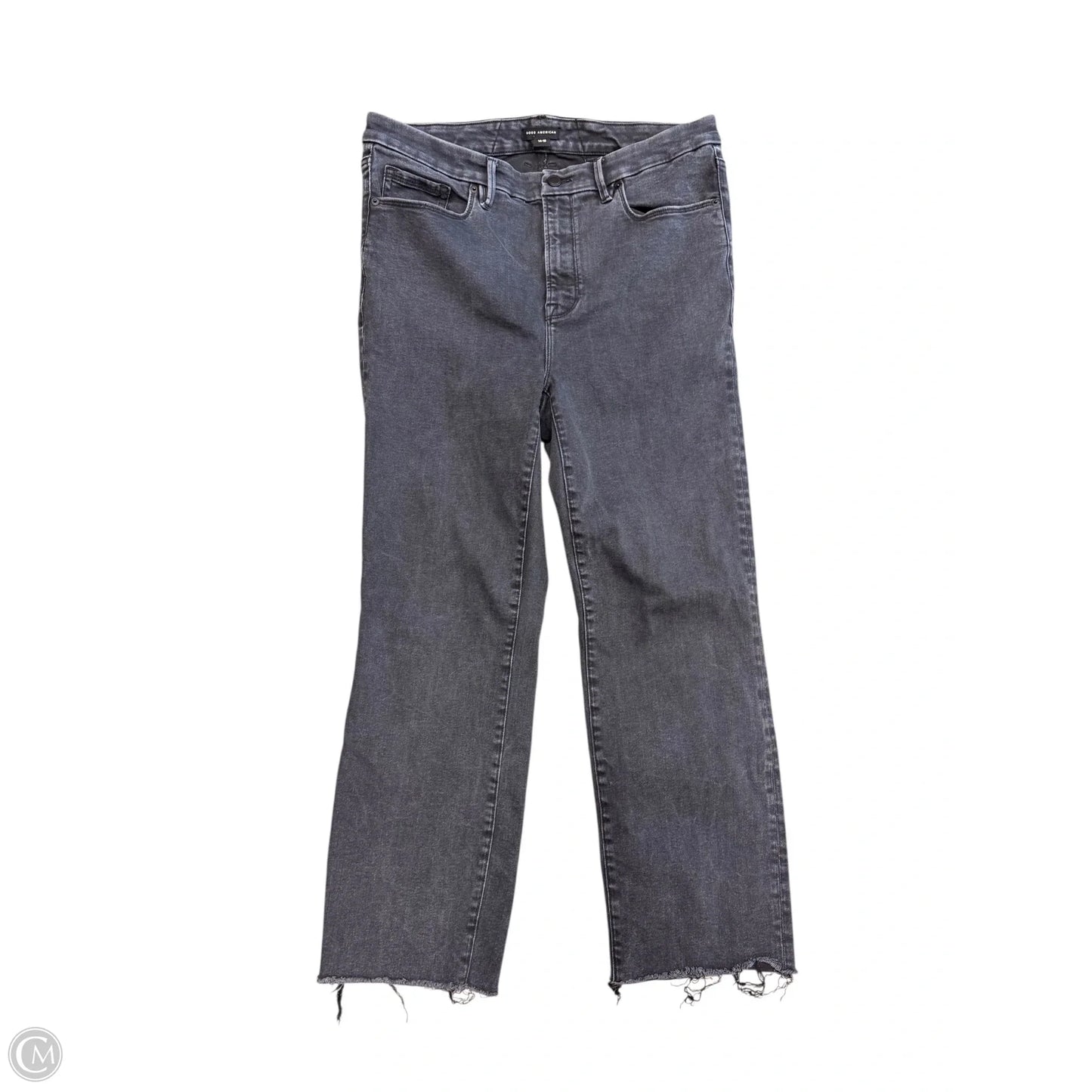 Jeans Straight By Good American In Black Denim, Size: 14