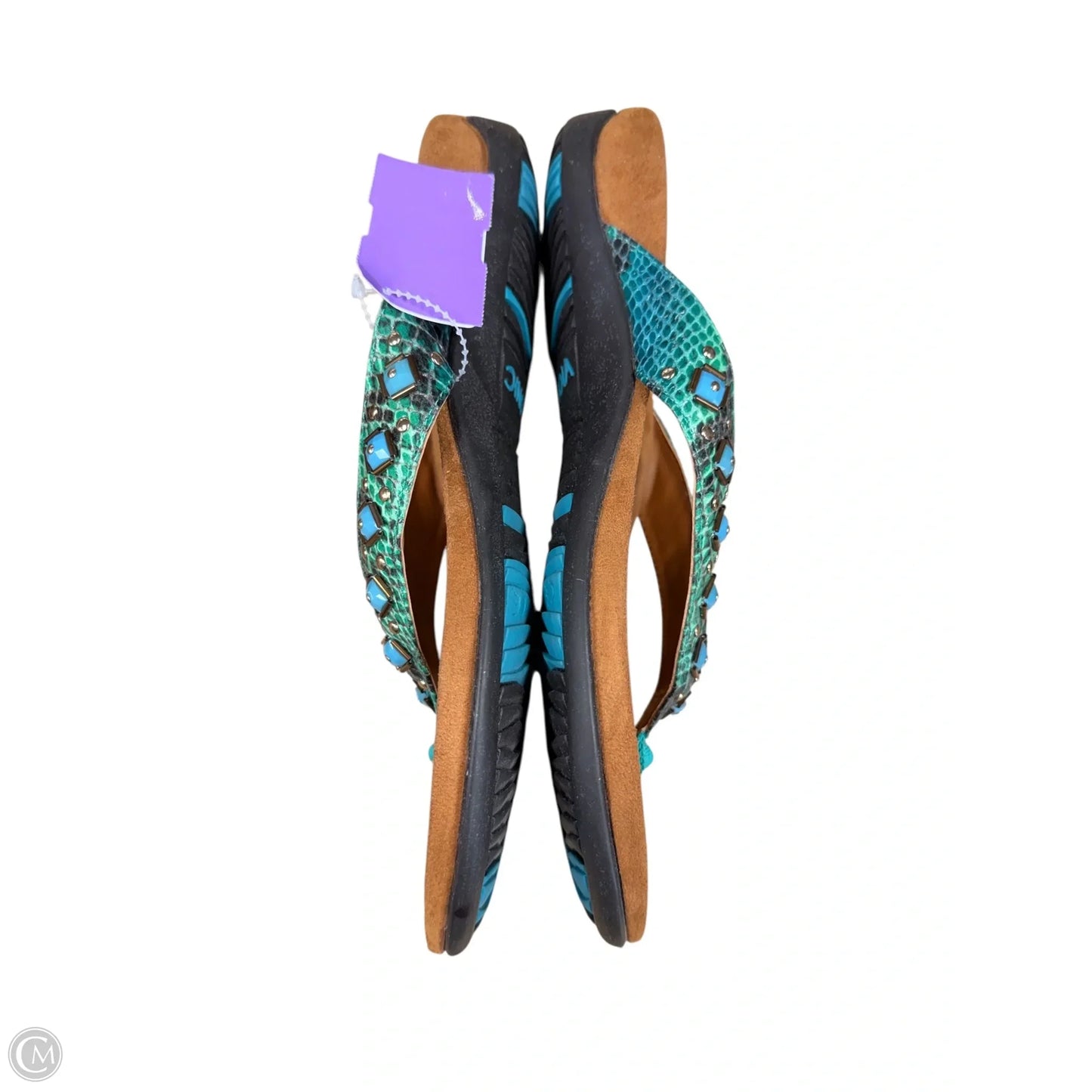 Sandals Flats By Vionic In Green, Size: 9
