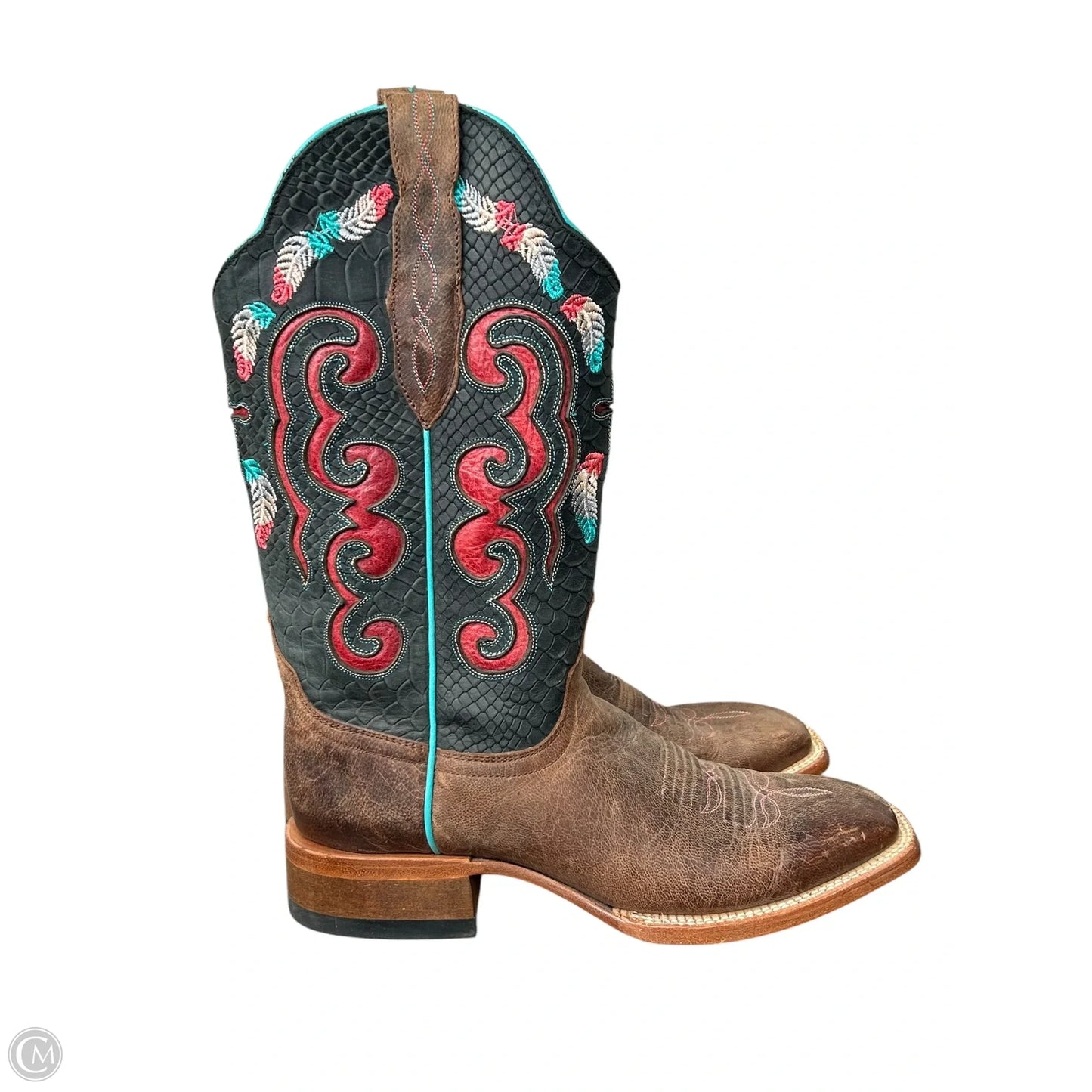 Boots Western By Cma In Black & Brown, Size: 7.5
