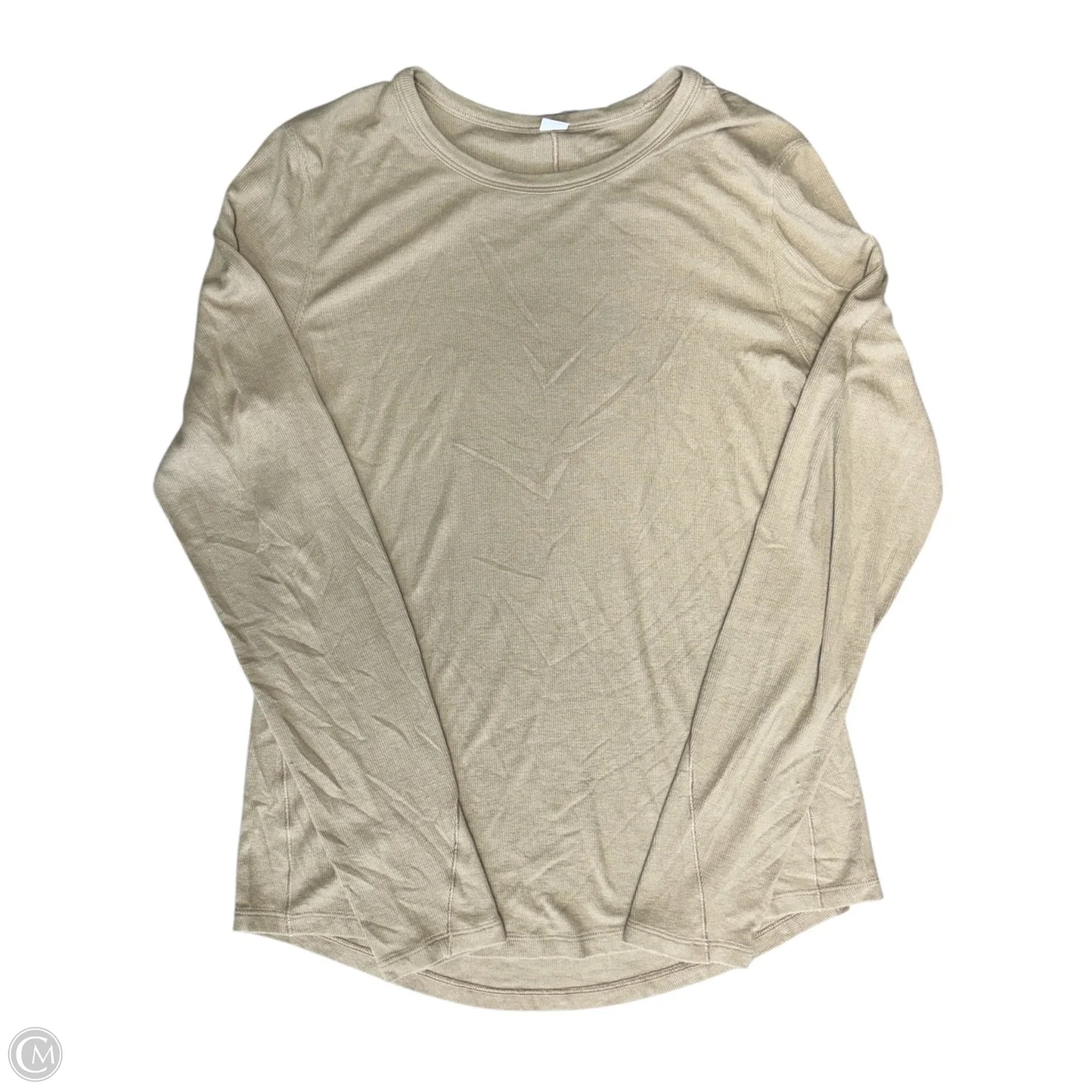 Top Long Sleeve By Lululemon In Tan, Size: 12