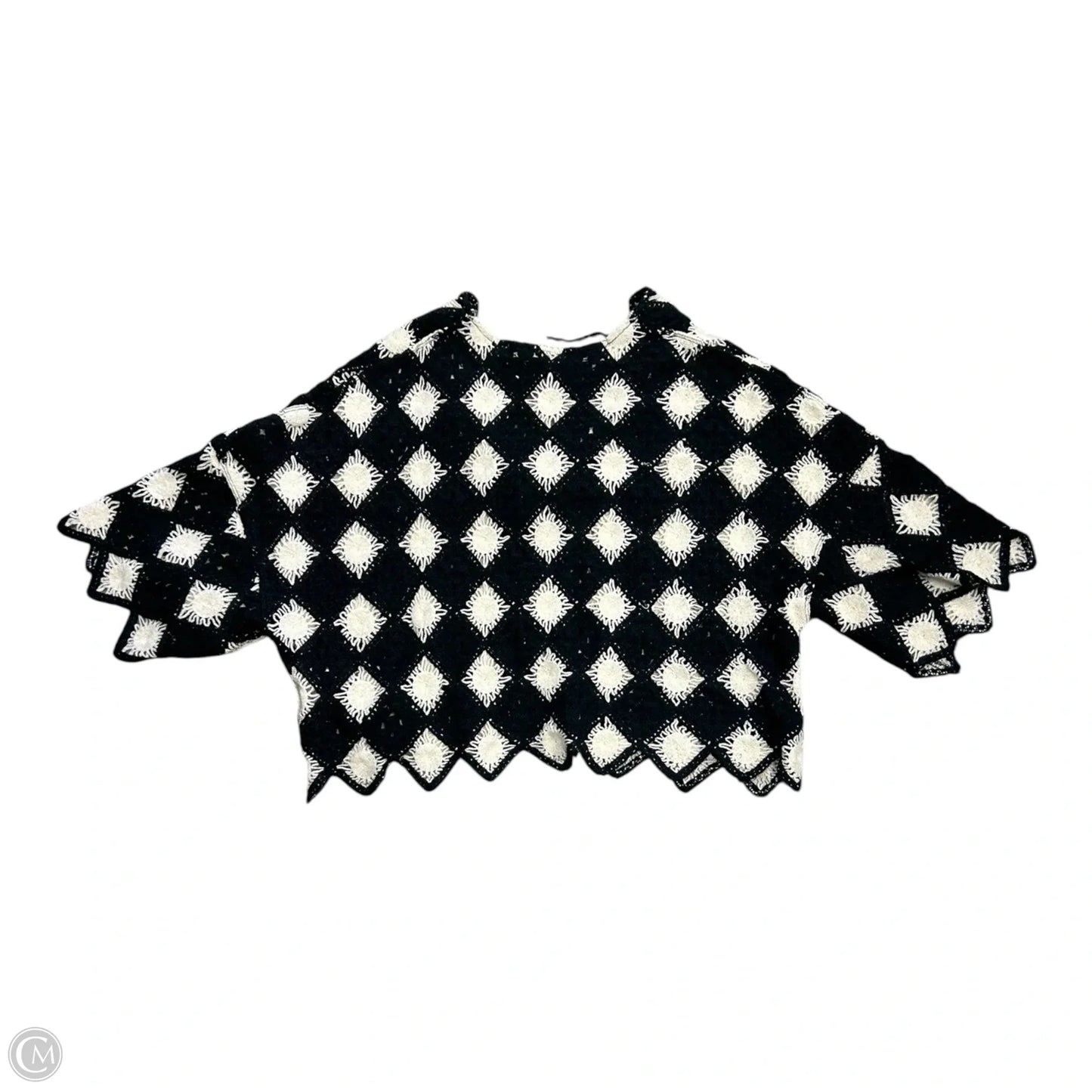 Sweater Short Sleeve By Free People In Black & White, Size: S