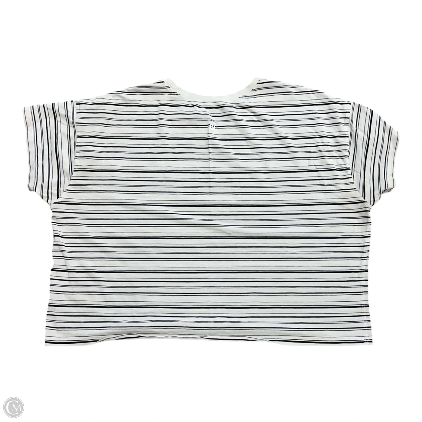 Athletic Top Short Sleeve By Lululemon In Striped Pattern, Size: 12