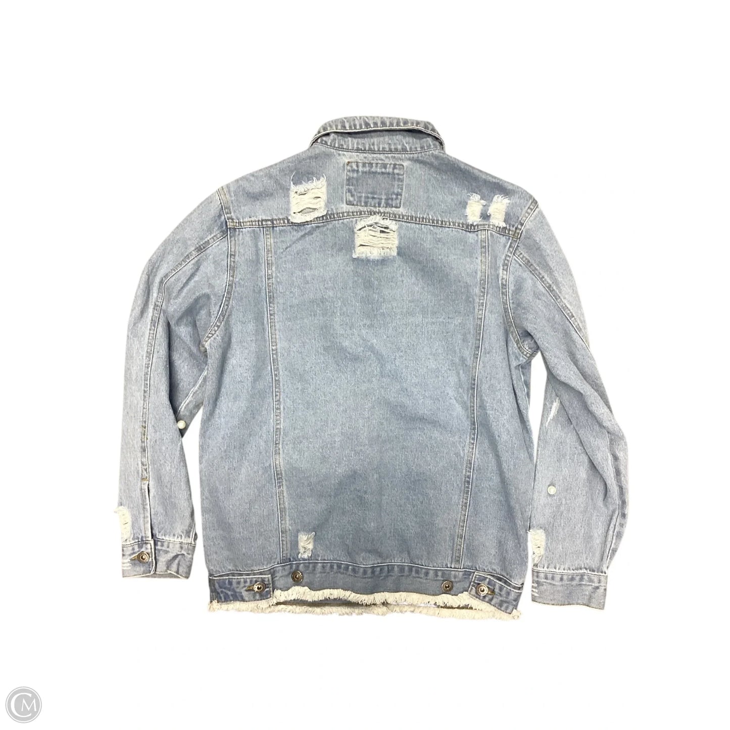 Jacket Denim By Clothes Mentor In Blue Denim, Size: L