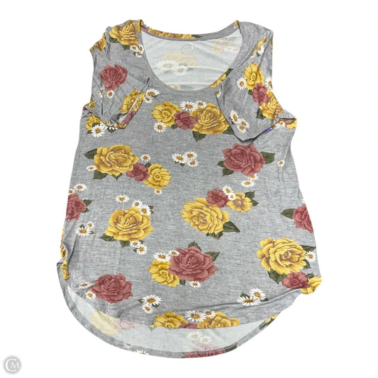 Top Short Sleeve Basic By Maurices In Floral Print, Size: L