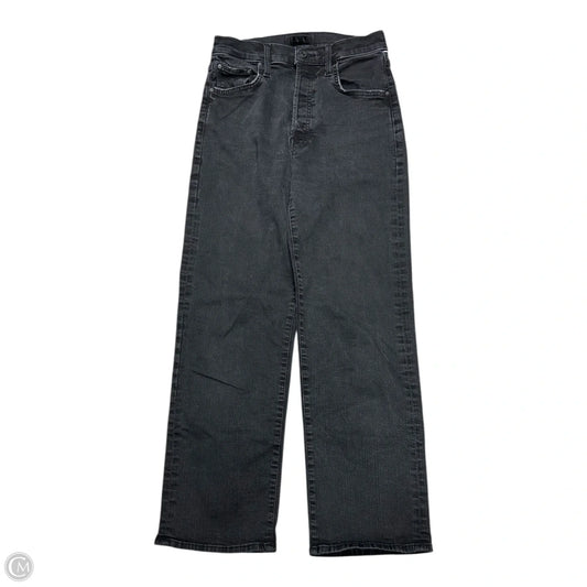Jeans Straight By Mother In Black Denim, Size: 4
