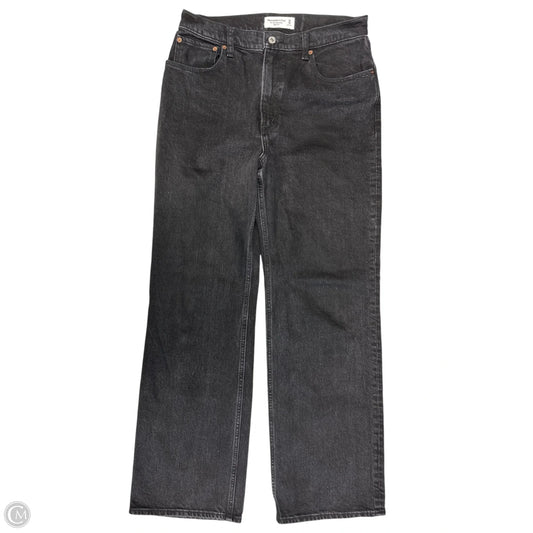 Jeans Wide Leg By Abercrombie And Fitch In Black Denim, Size: 10