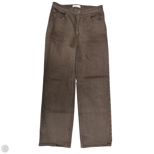 Jeans Wide Leg By Abercrombie And Fitch In Brown Denim, Size: 10