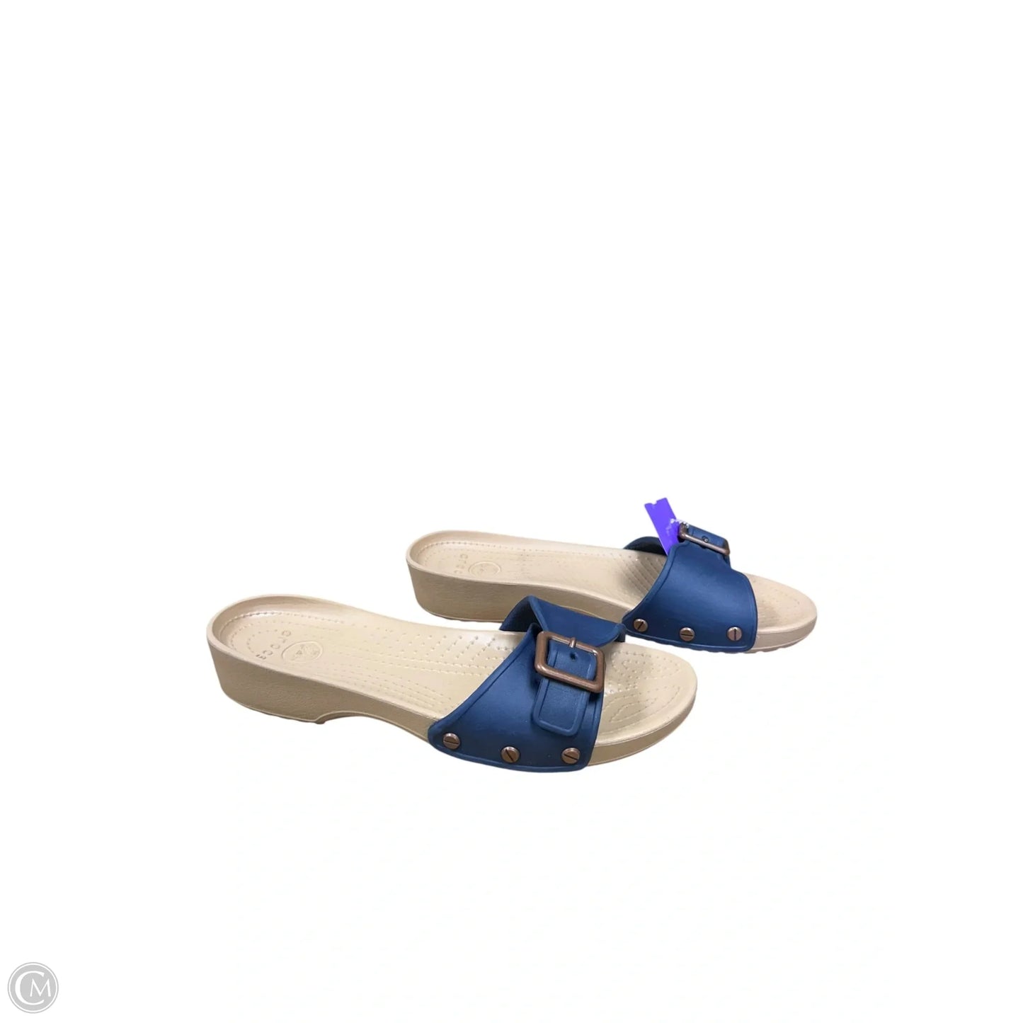 Sandals Flats By Crocs In Blue, Size: 9