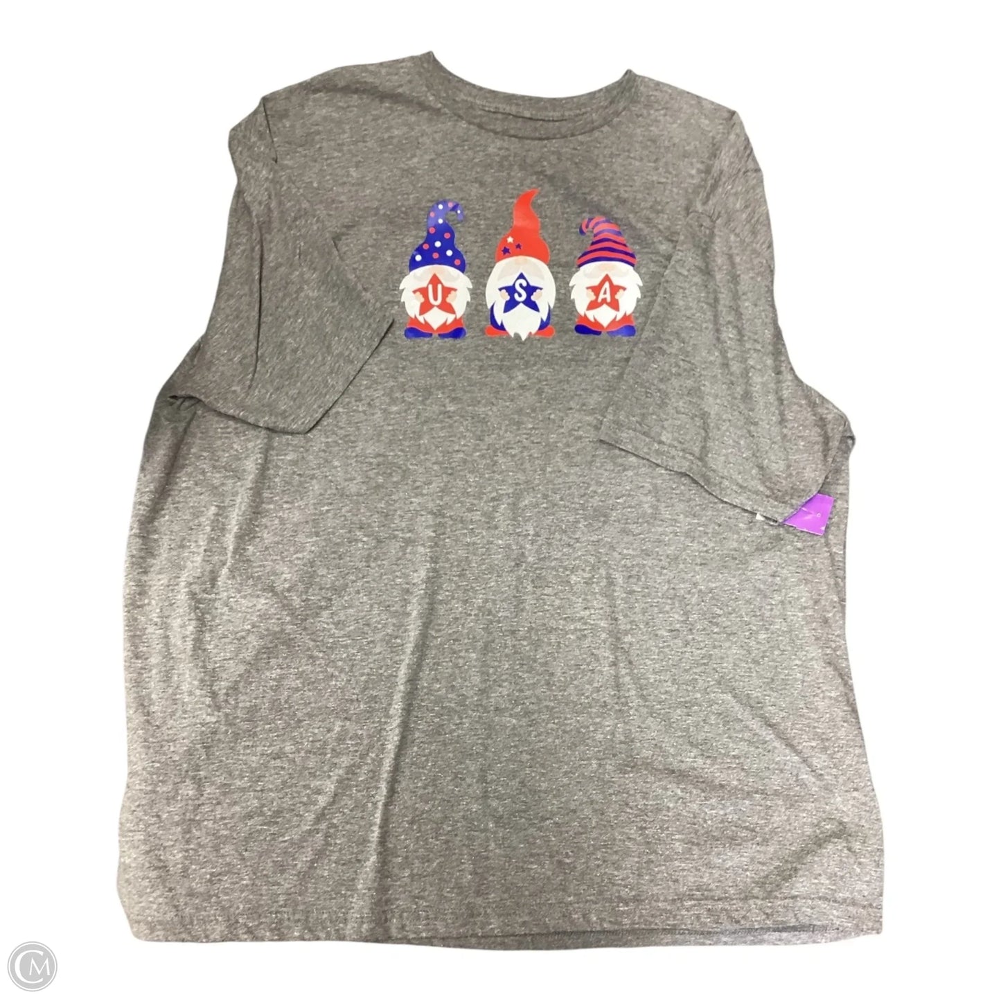 Top Short Sleeve By Clothes Mentor In Grey, Size: 3x