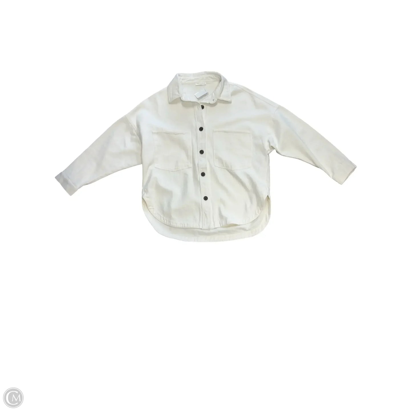 Jacket Denim By Miss Love In White Denim, Size: S