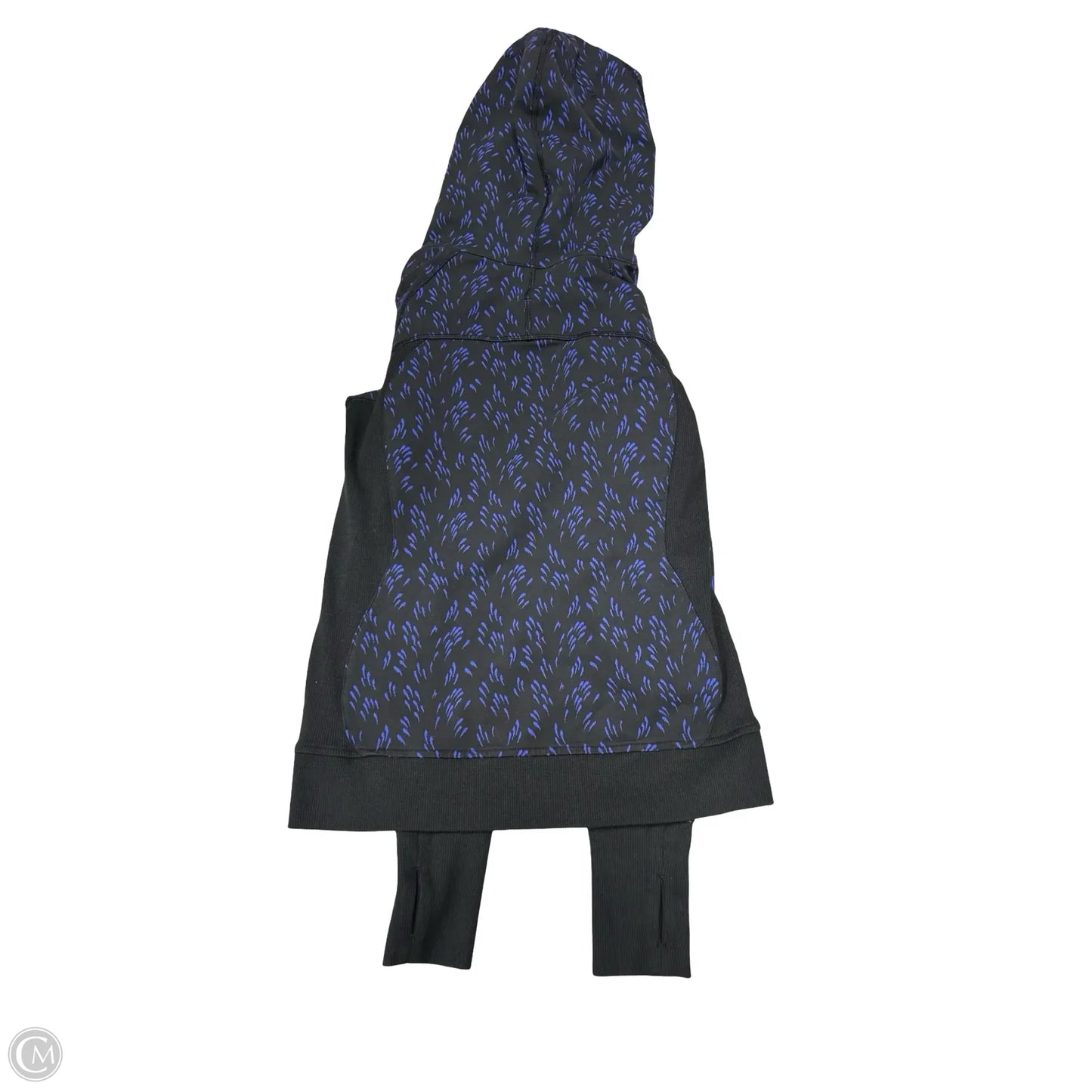 Athletic Sweatshirt Hoodie By Lululemon In Black & Blue, Size: 6