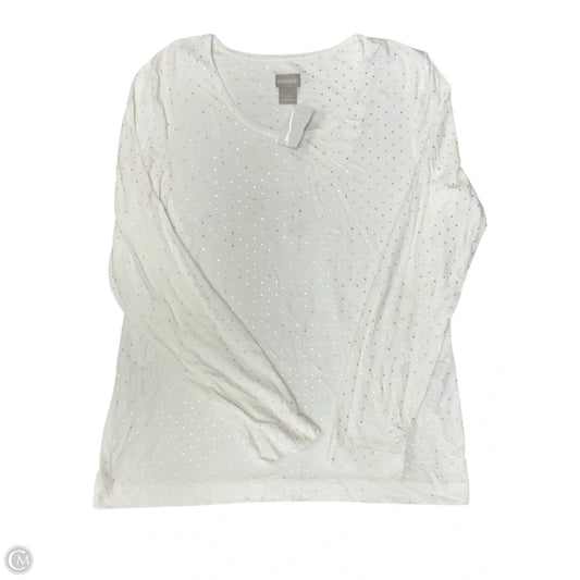 Top Long Sleeve Basic By Chicos In White, Size: M