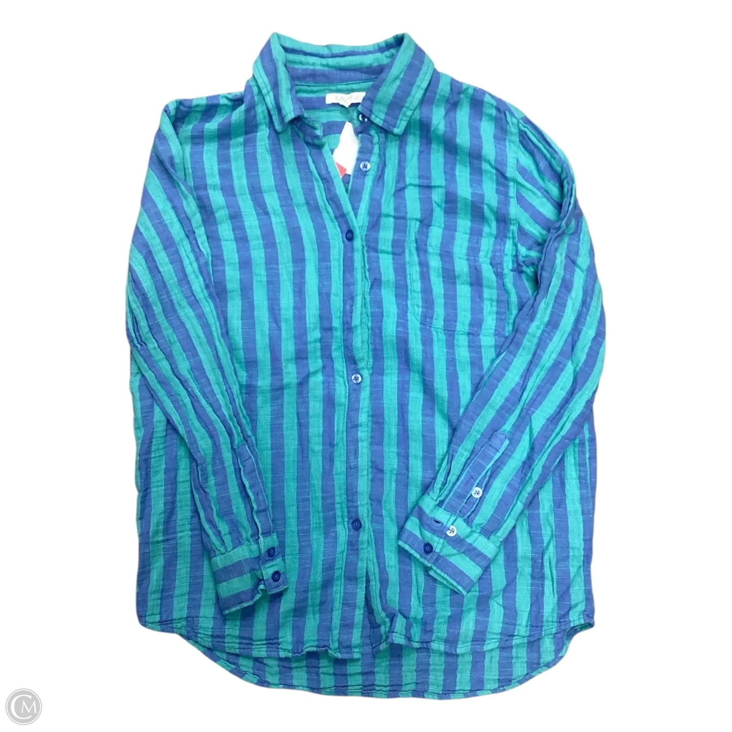 Blouse Long Sleeve By Z Supply In Blue, Size: M