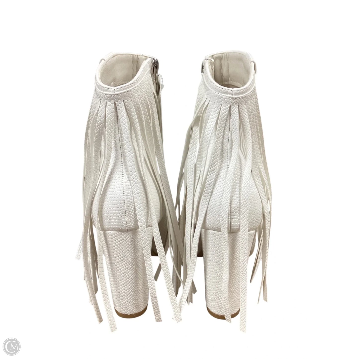 Boots Ankle Heels By Clothes Mentor In White, Size: 7.5