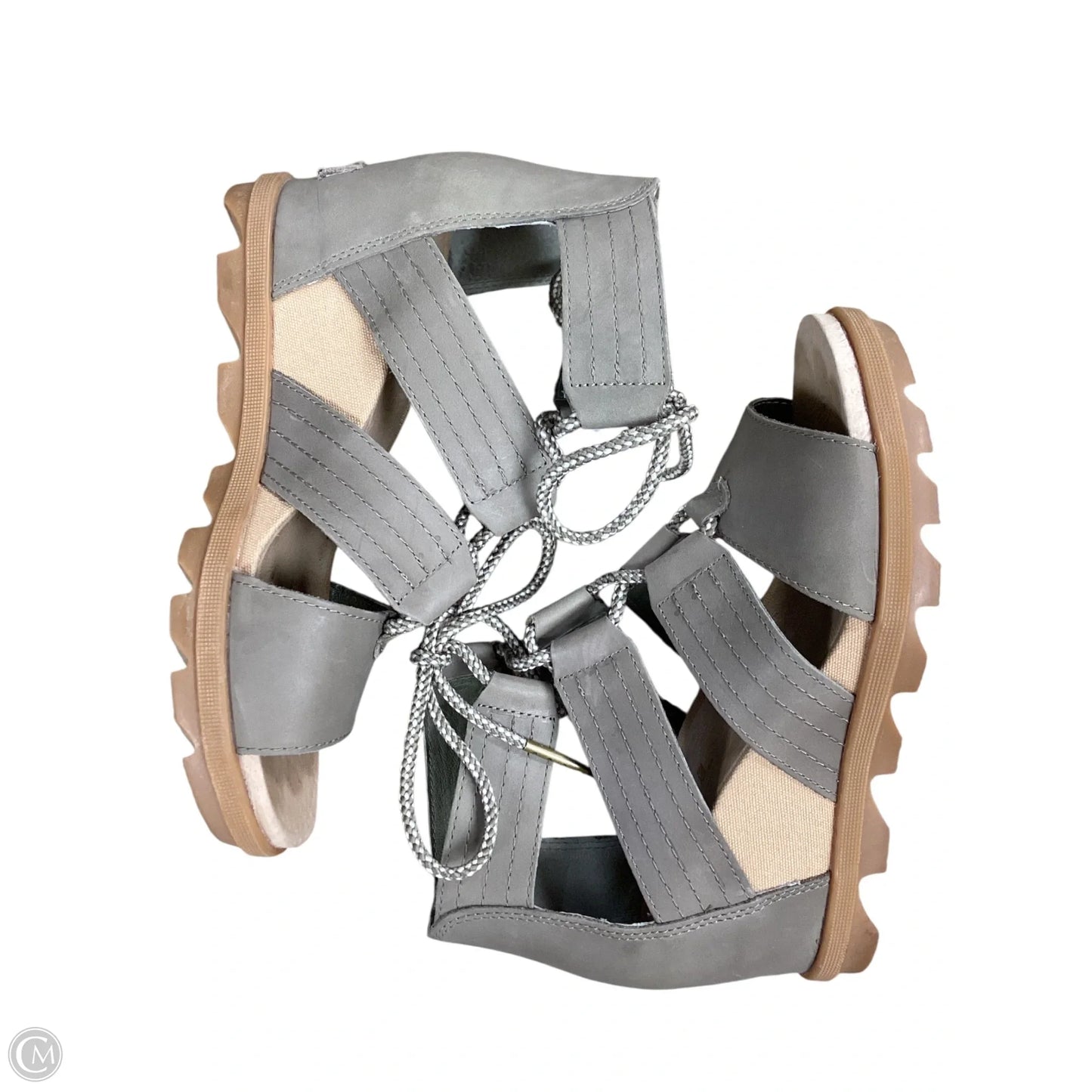 Sandals Heels Wedge By Sorel In Taupe, Size: 8.5