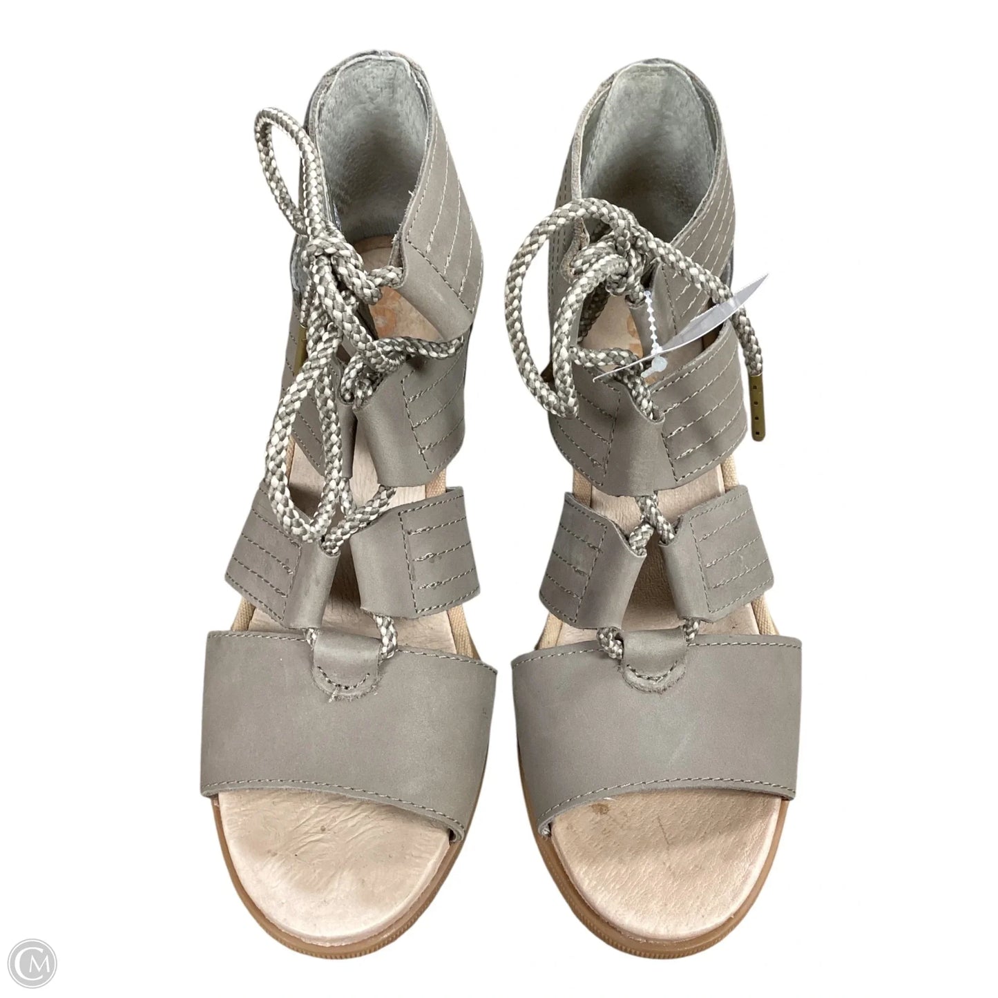 Sandals Heels Wedge By Sorel In Taupe, Size: 8.5