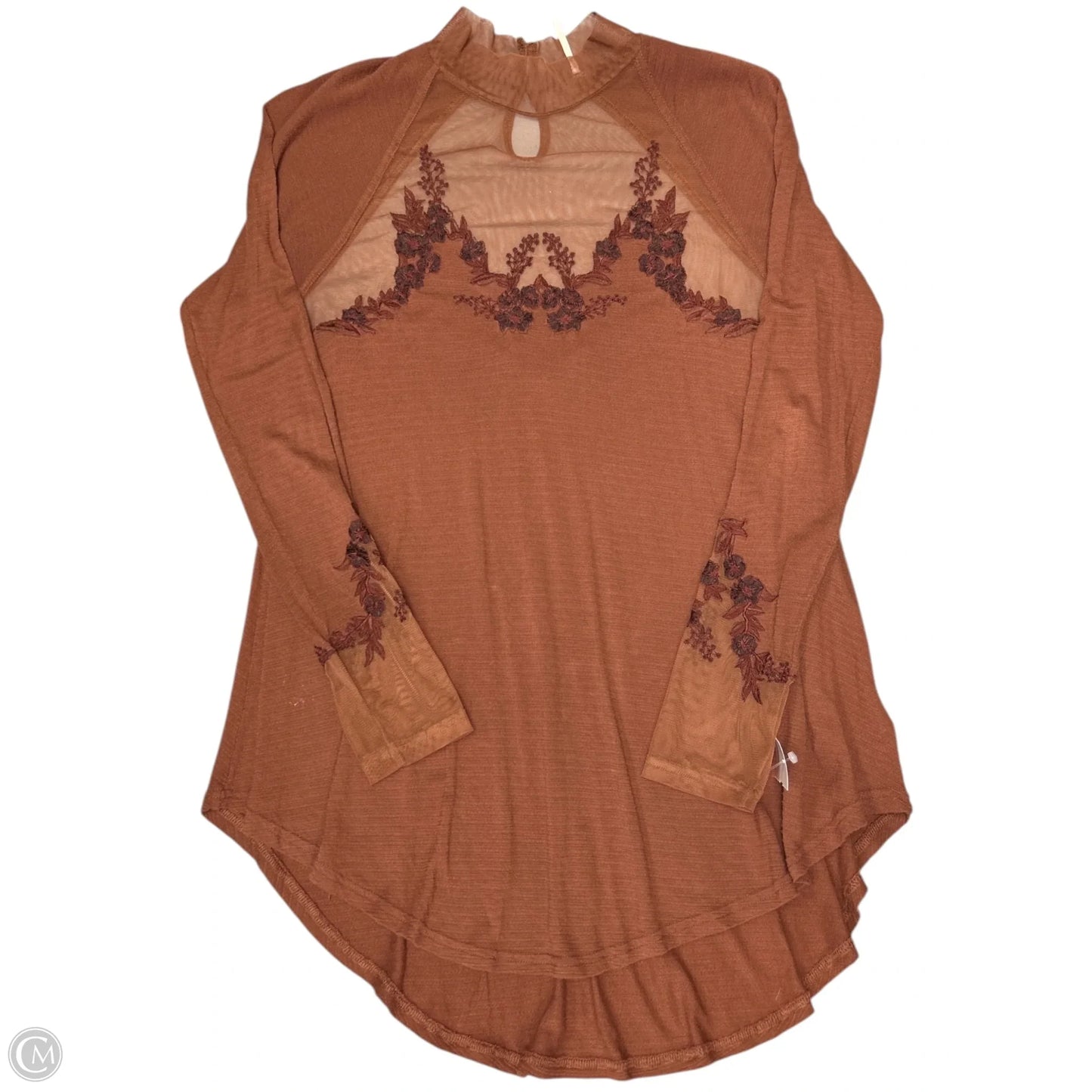 Top Long Sleeve By Free People In Brown, Size: S