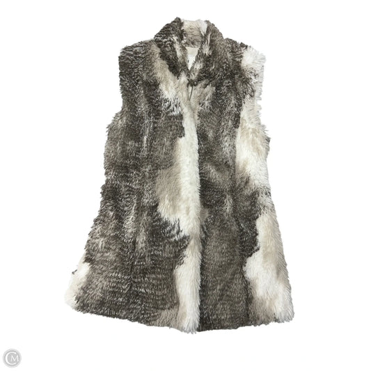 Vest Faux Fur & Sherpa By Cabi In Tan & White, Size: Xs